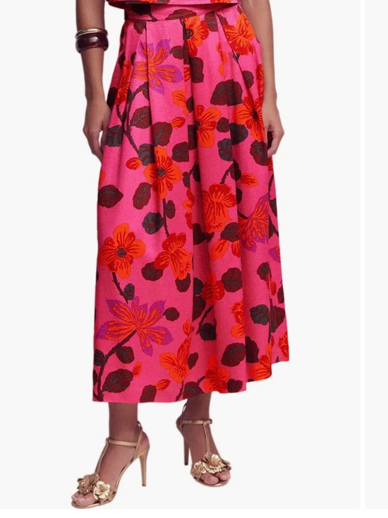 Boden Dresses & Skirts - Boden Varsity Pink and Red Floral Pleated Maxi Skirt New